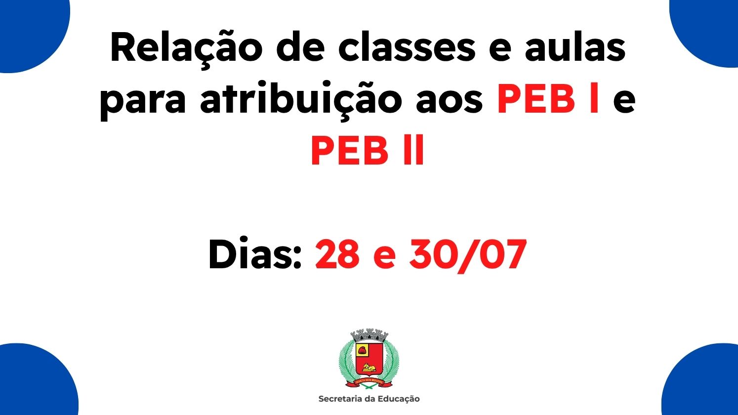 Imagem notícia Relação de Classes e aulas para Atribuição